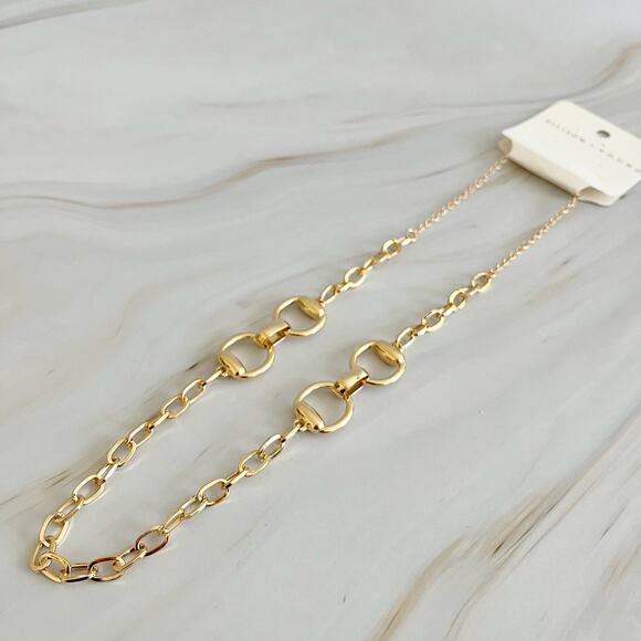 Double Equestrian Horse Bit Chain Necklace Gold - Picture 4 of 7